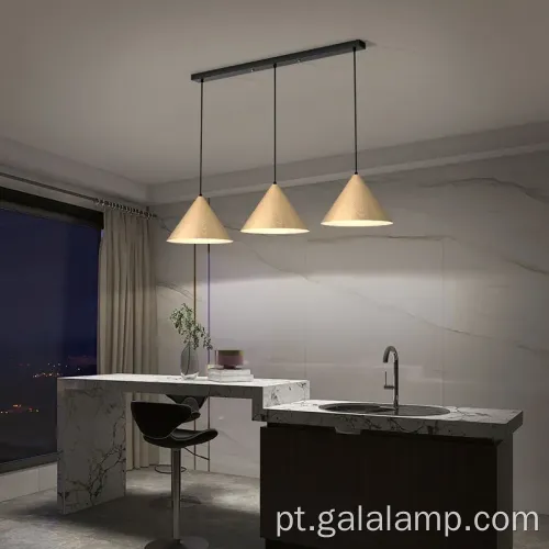 Luz pingente nórdica vintage de grãos de madeira